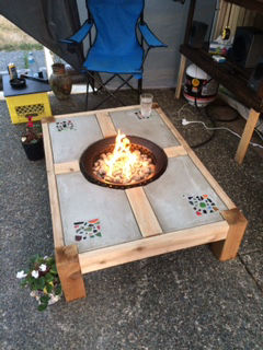 Image: Decorative cement patio table